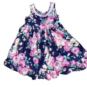 Vintage Buttercup Girls Floral Dress Cottagecore 90s